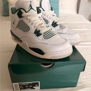 Jordan 4 Retro White and Oxidized Green